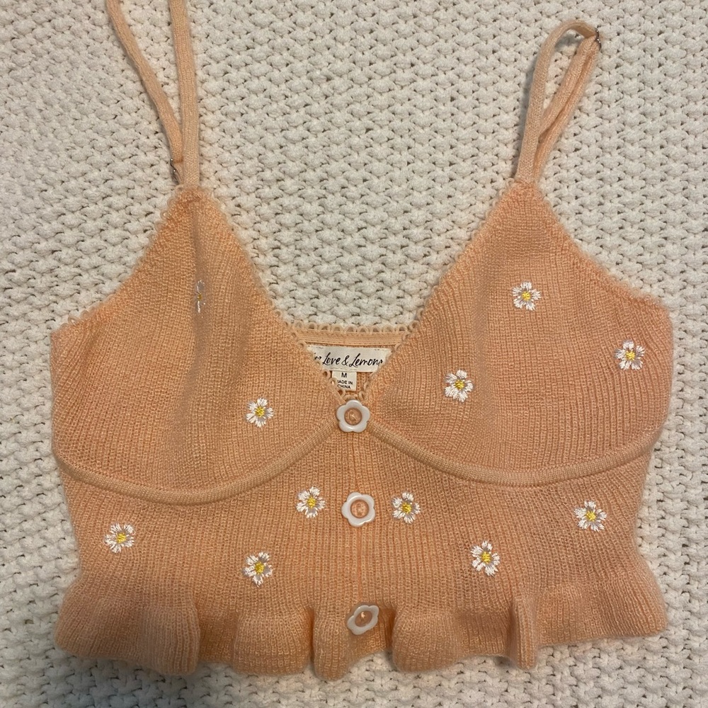For Love and Lemons Flower Crop Top